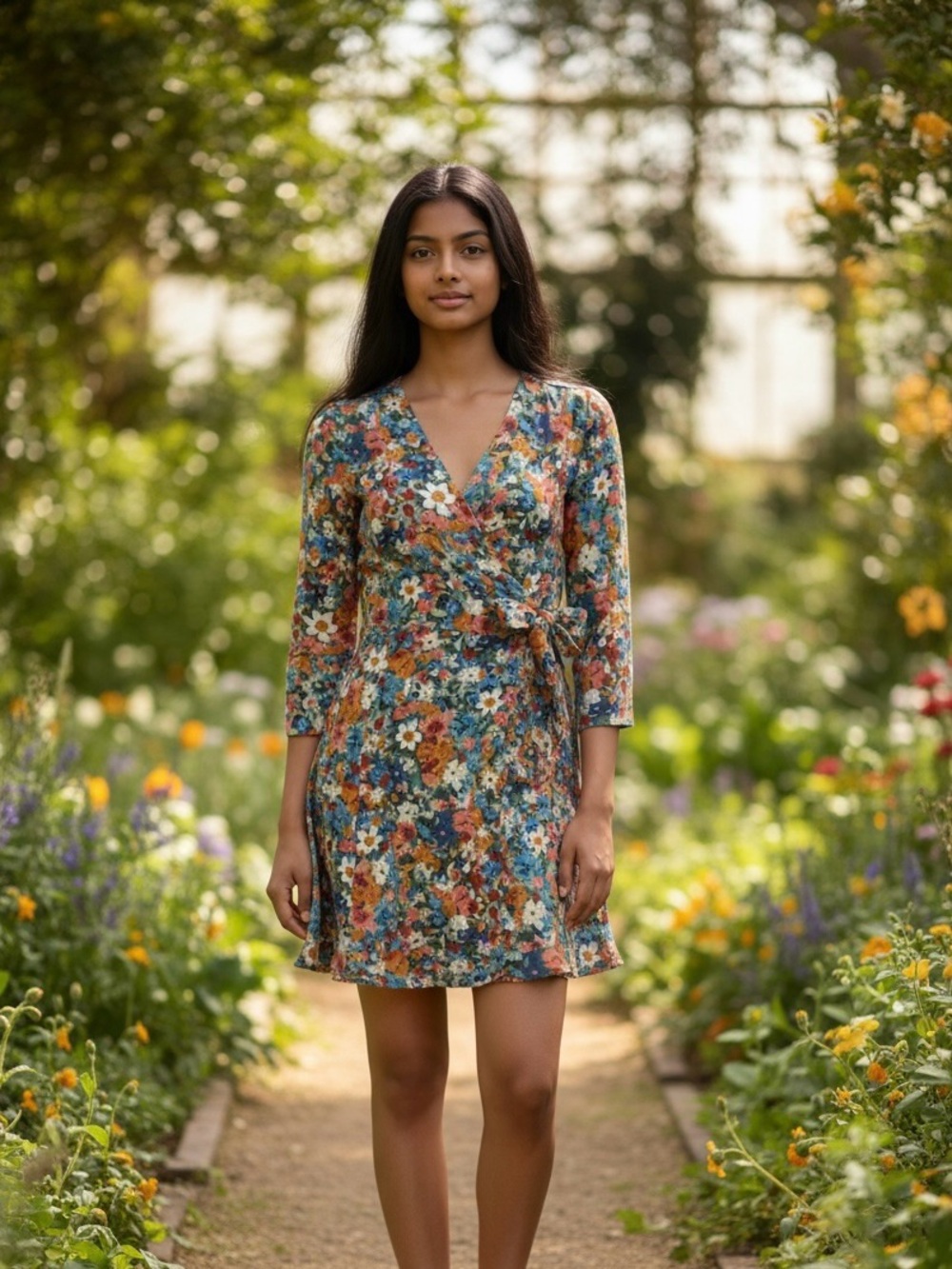 Sezane Nadia Dress Fall Flowers FR34